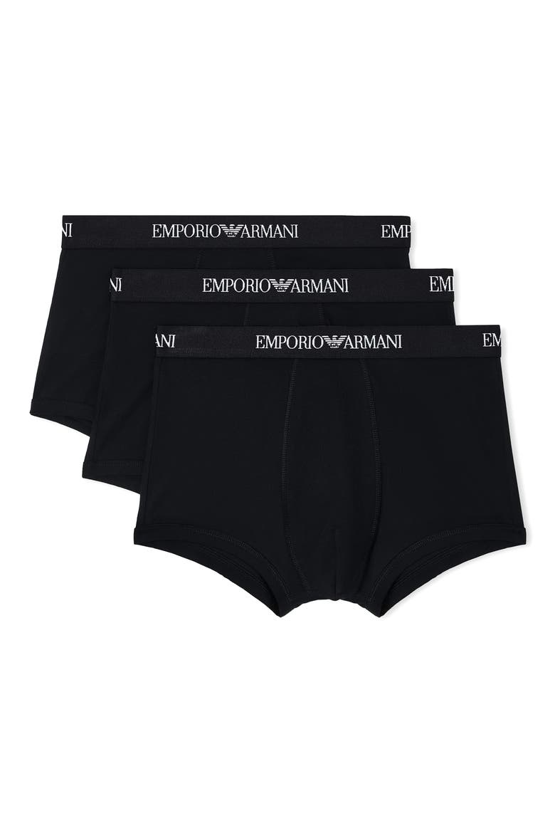 3-Pack Cotton Trunks, Alternate, color, SOLID BLACK