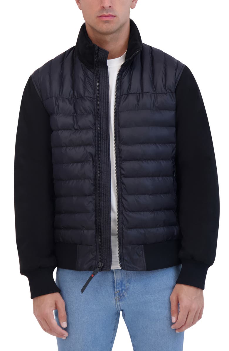 Robert Graham Water Repellent Quilted Bomber Jacket, Alternate, color, Black