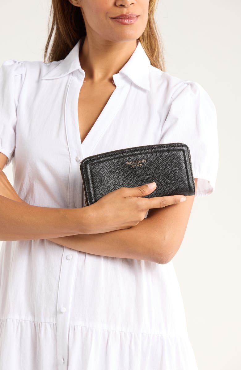 Kate Spade New York slim continental wallet, Alternate, color, Black