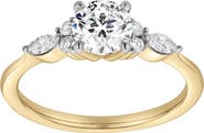 LuvMyJewelry Elora 14K Gold Round & Marquise Cut Lab Grown Diamond Engagement Ring - 1 Ct