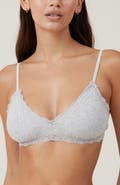 COTTON ON BODY Women's Organic Cotton Lace Triangle Padded Bralette