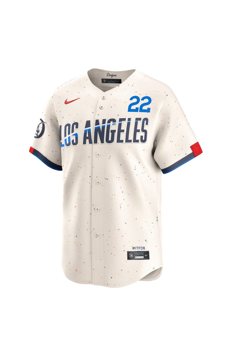 Nike Men's Nike Clayton Kershaw Cream Los Angeles Dodgers 2024 City Connect Limited Player Jersey, Alternate, color,