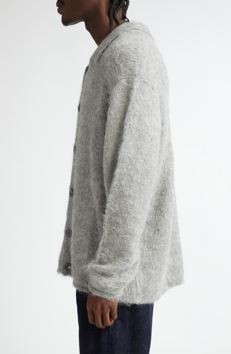 The Elder Statesman Thistle Alpaca Blend Cardigan, Alternate, color, 50 Light Grey