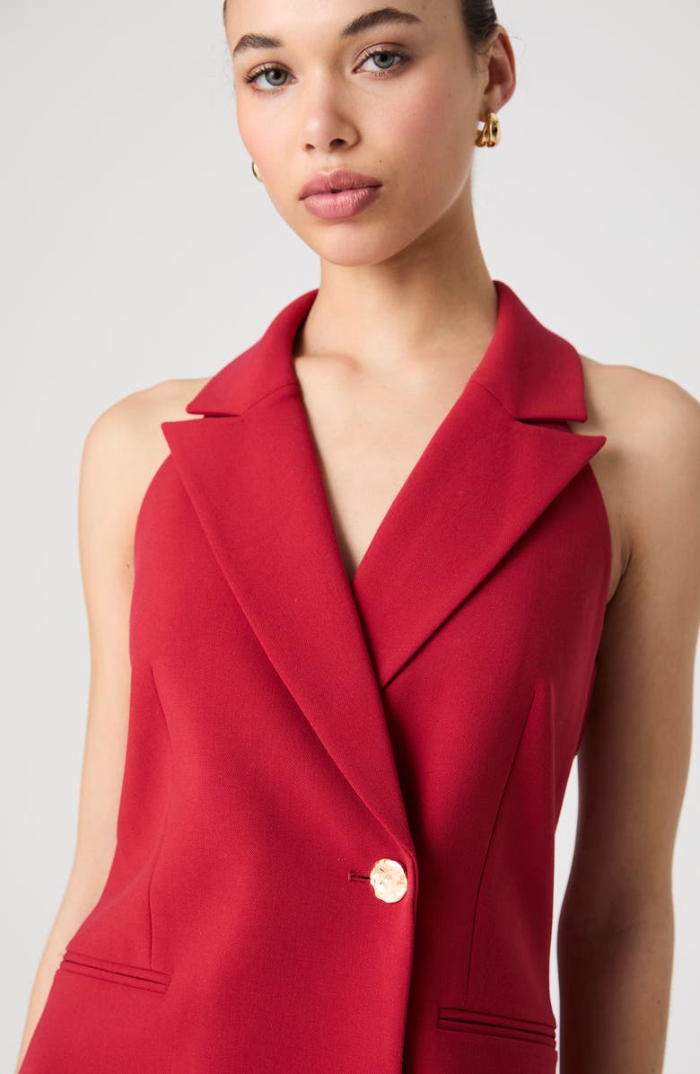 French Connection Whisper Halter Neck Blazer Minidress, Alternate, color, Brick Red
