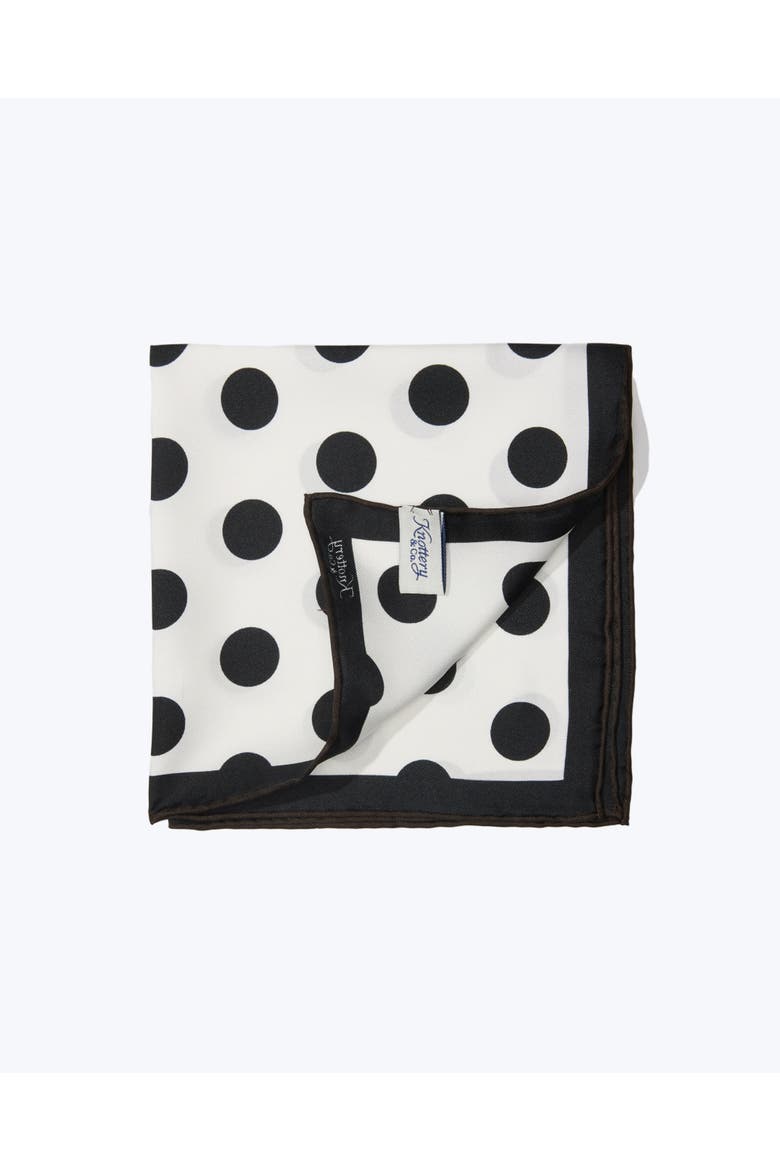 Dandy Dots Silk Pocket Square, Alternate, color, Black & White