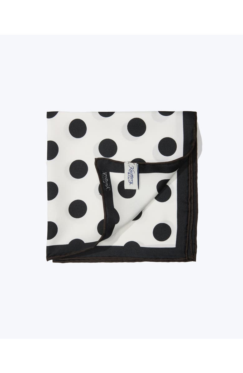 Knottery & Co Dandy Dots Silk Pocket Square, Alternate, color, Black & White