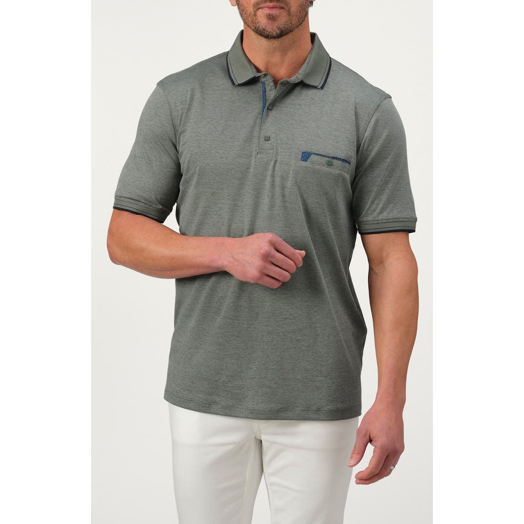 Studio Garnet Los Angeles Mercerized Cotton Blend Polo In Forest
