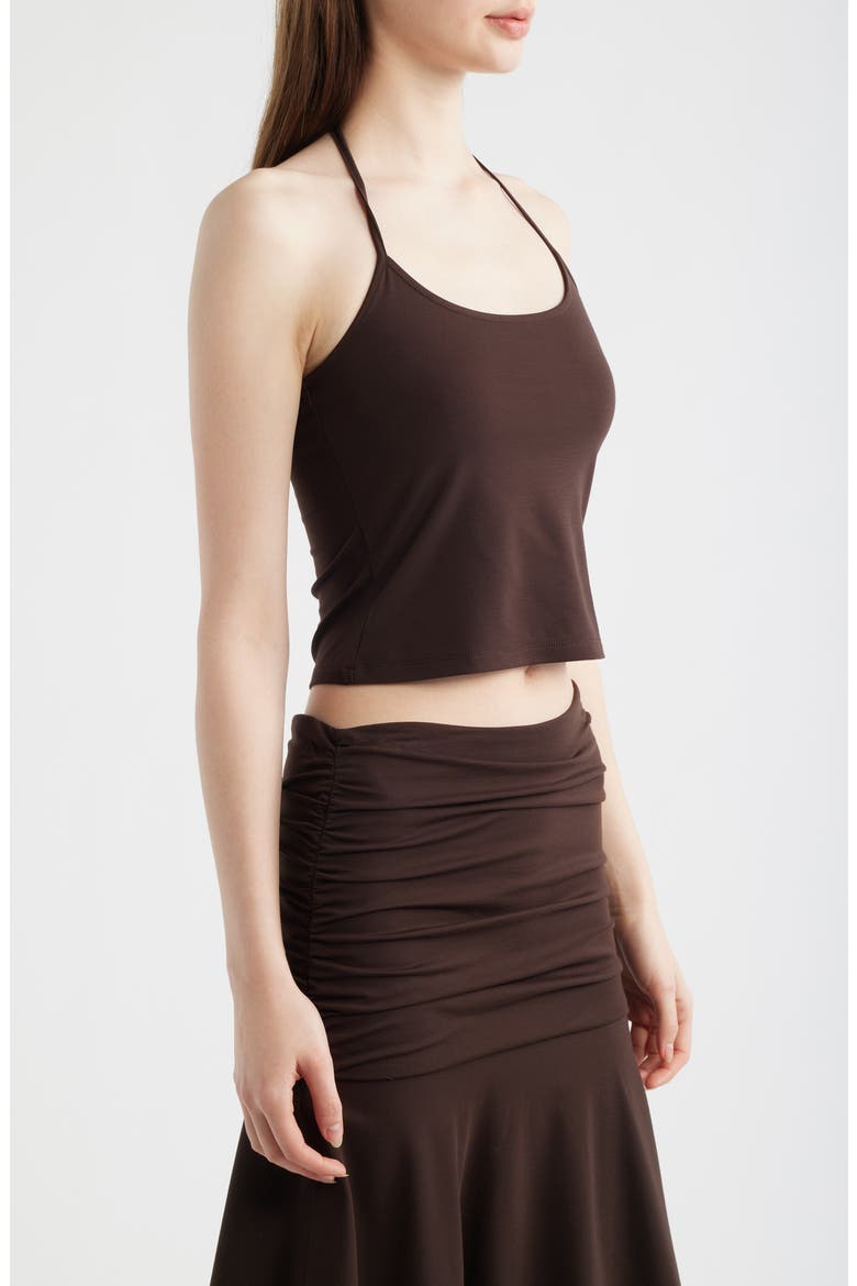 Gresca Halter Neck Camisole, Alternate, color, CHOCOLAT