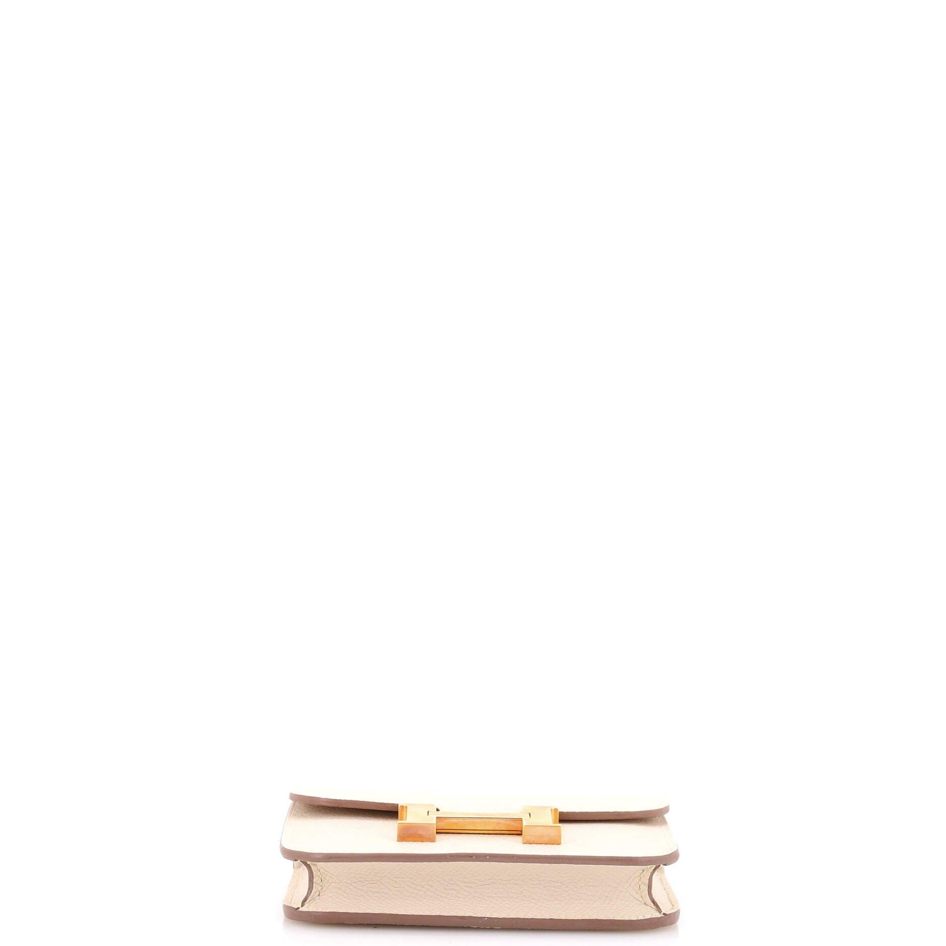 Pre-Owned Hermes Constance Slim Wallet Epsom, Alternate, color, Craie