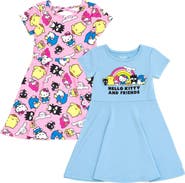 Hello Kitty 2-Pack Short Sleeve Skater Dresses