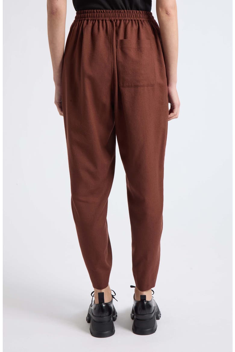Ruched Wool Narrow Leg Pants, Alternate, color, BROWN