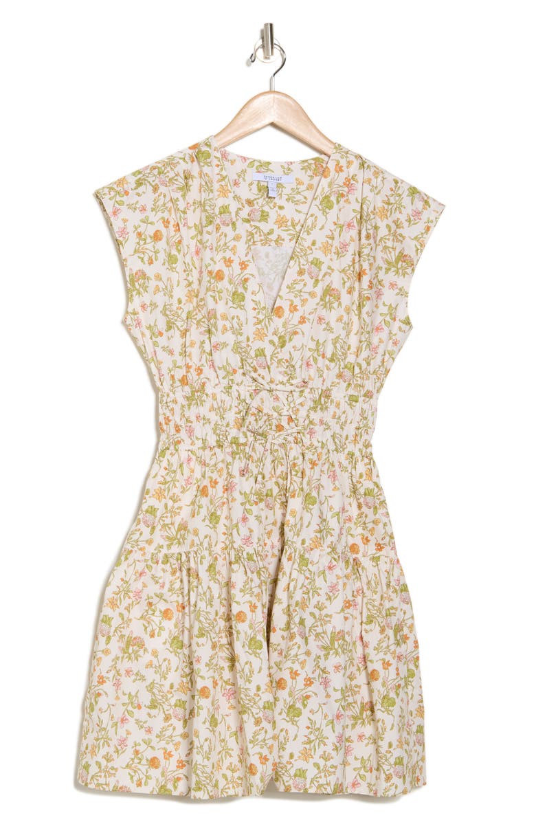 Tora Floral Print Shirred Dress