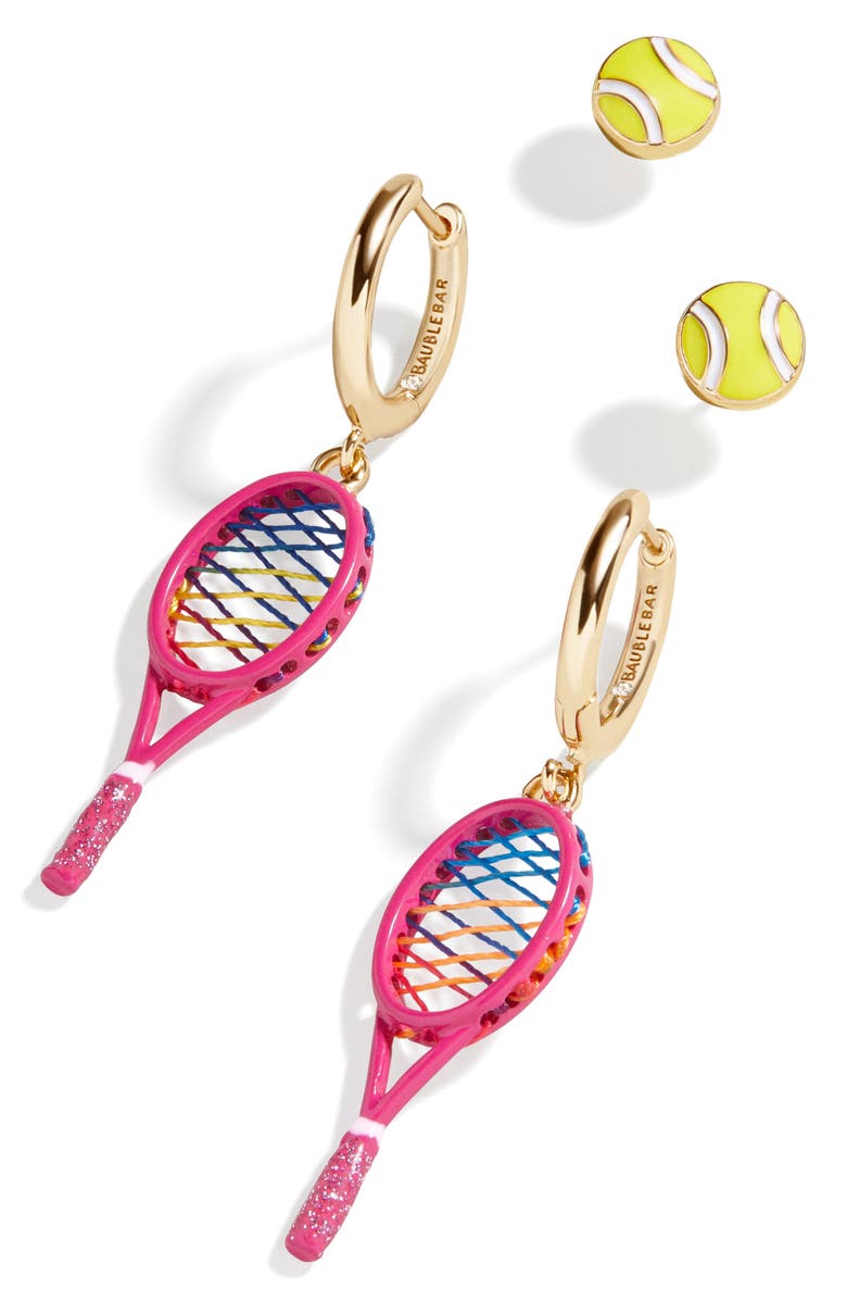 BaubleBar Ace Tennis Set of 2 Earrings, Main, color,