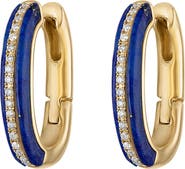 EDEN PRESLEY Diamond Pavé Elongated Hoop Earrings