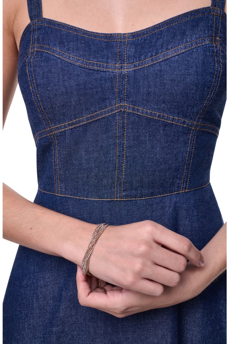 Crosby Contrast Stitch Denim Midi Dress, Alternate, color, CROSBY WASH