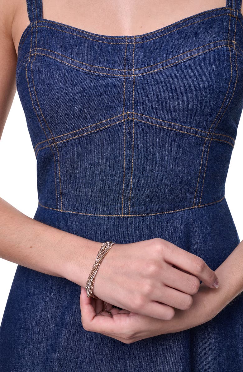 DKNY Crosby Contrast Stitch Denim Midi Dress, Alternate, color, Crosby Wash