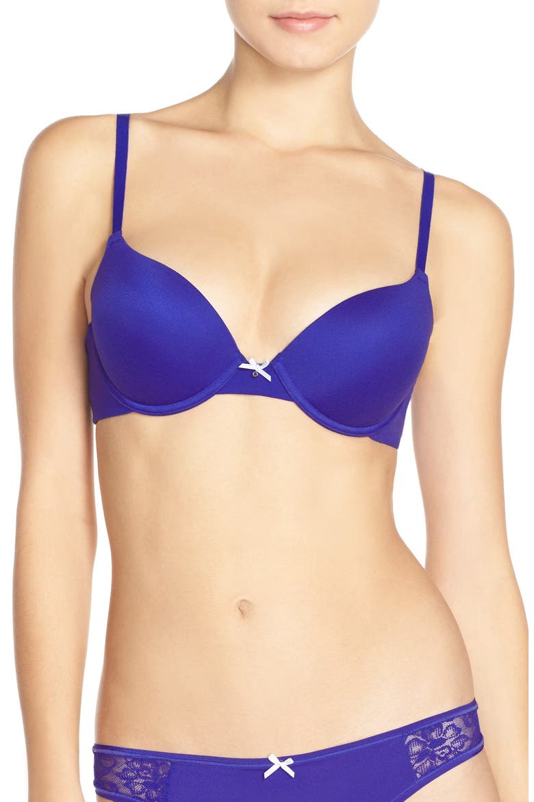'Forever Perfect' Push-Up Bra, Main, color, GONZO BLUE