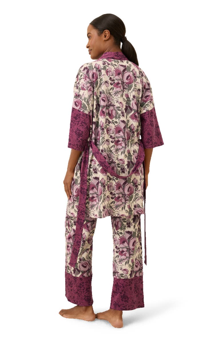 Pact Organic Staycation Short Robe, Alternate, color, Gathered Garden
