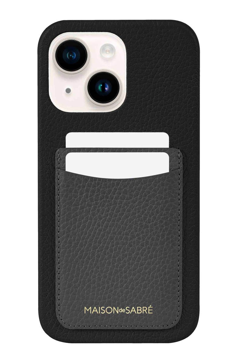 MAISON de SABRÉ Card Phone Case, Alternate, color, Graphite Caviar