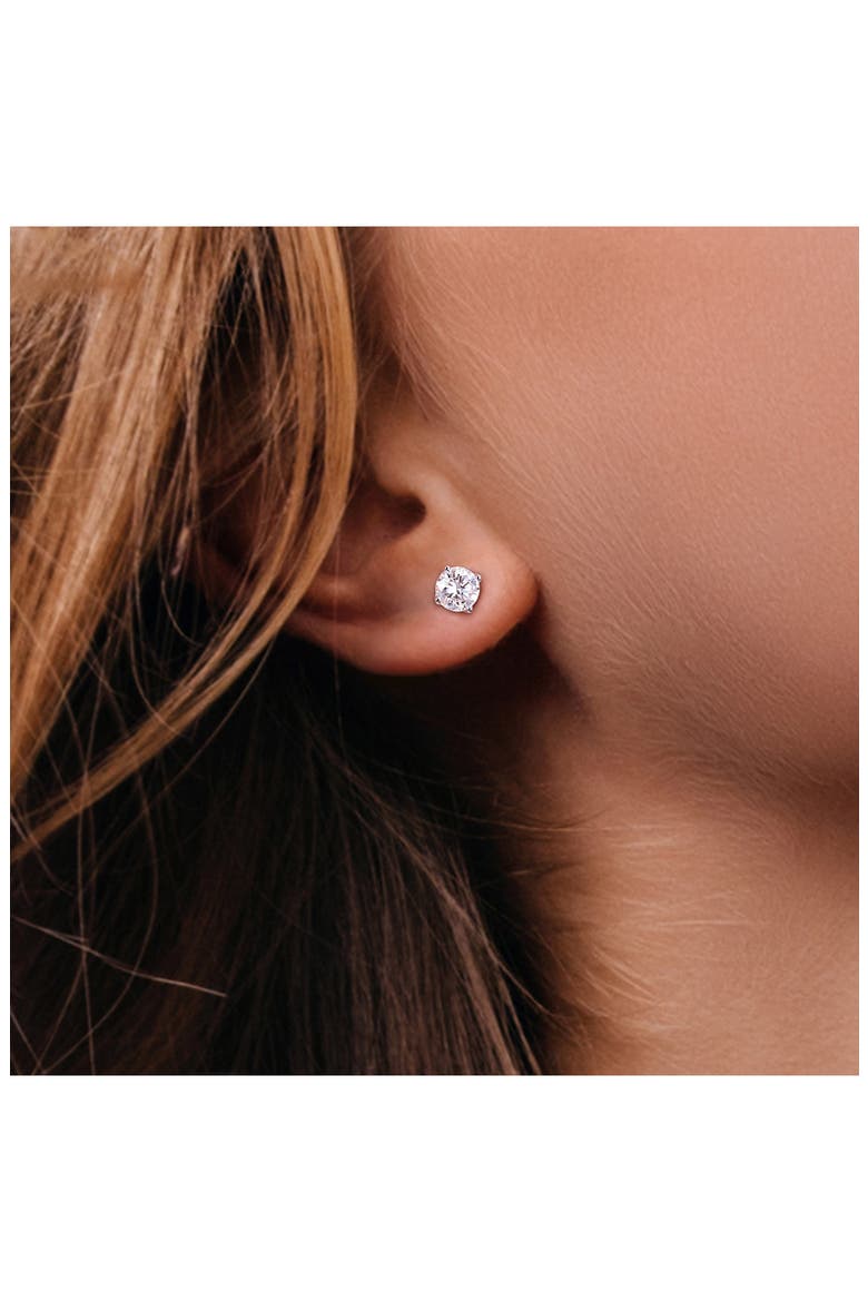 Lab-Created Moissanite Stud Earrings, Alternate, color, WHITE