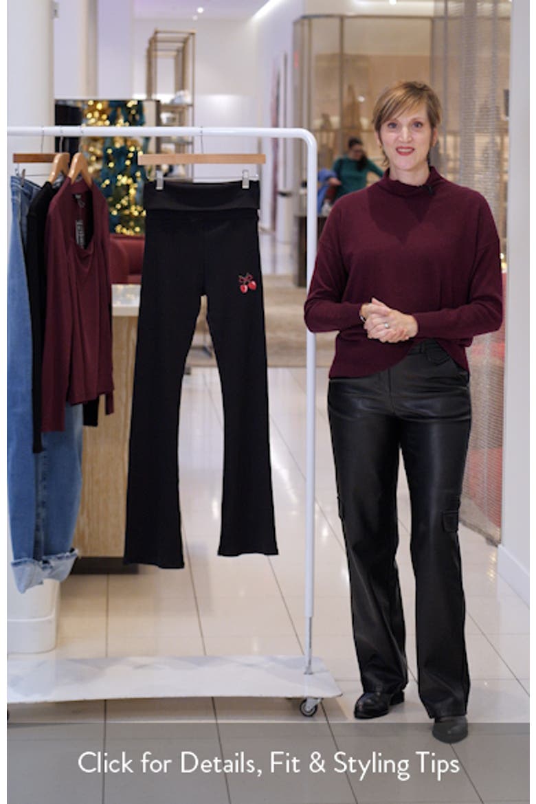 Cherry High Waist Foldover Rib Pants video