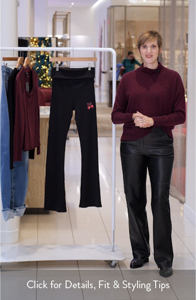 Cherry High Waist Foldover Rib Pants, sales video thumbnail