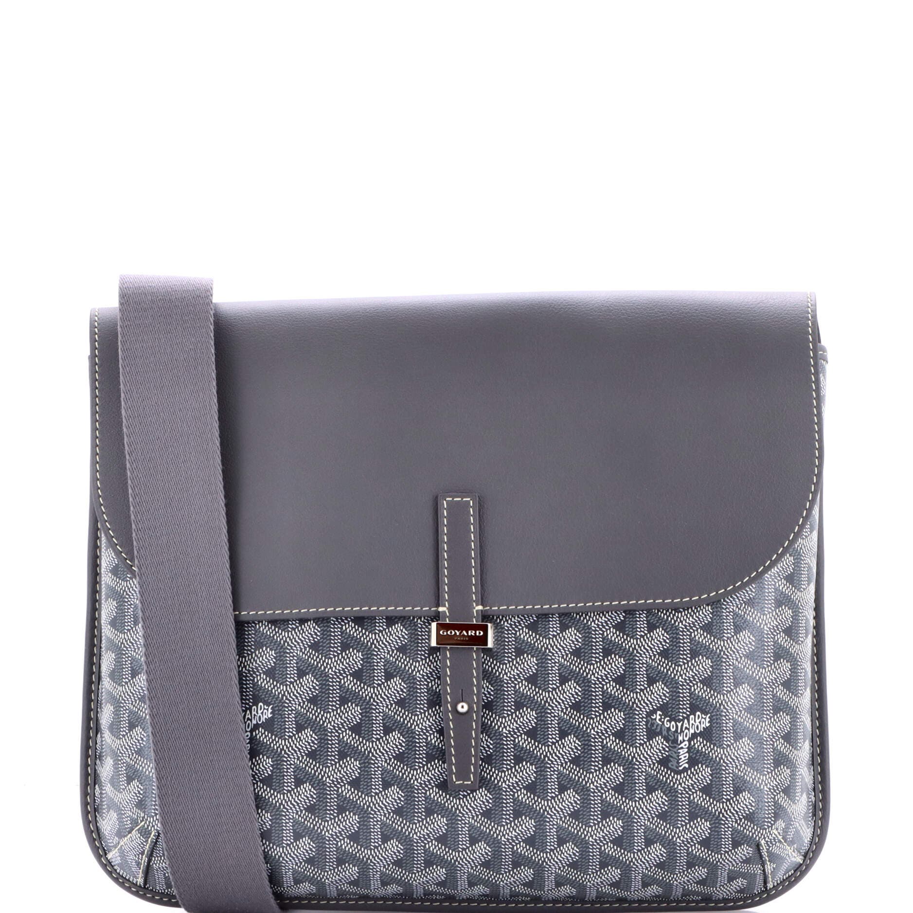 Pre-Owned Goyard Coursier Messenger Bag Coated Canvas and Leather, Main, color, Gray