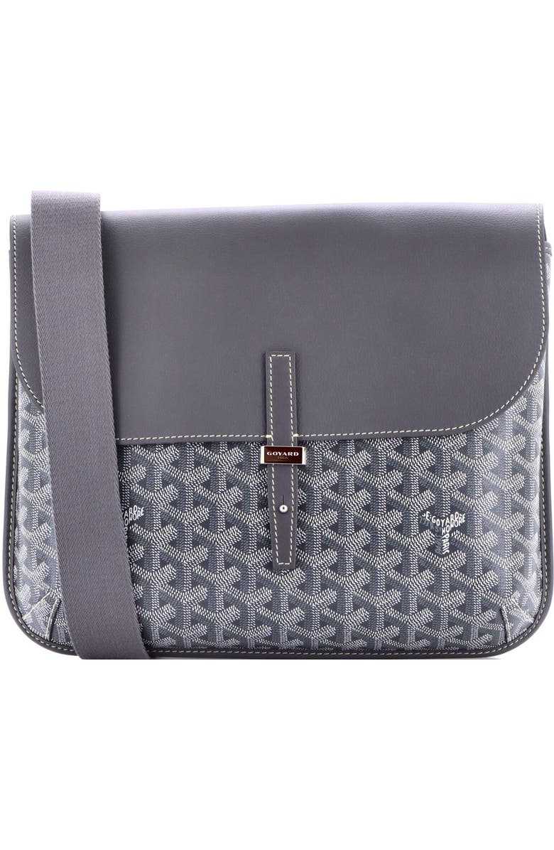 Pre-Owned Goyard Coursier Messenger Bag Coated Canvas and Leather, Main, color, Gray