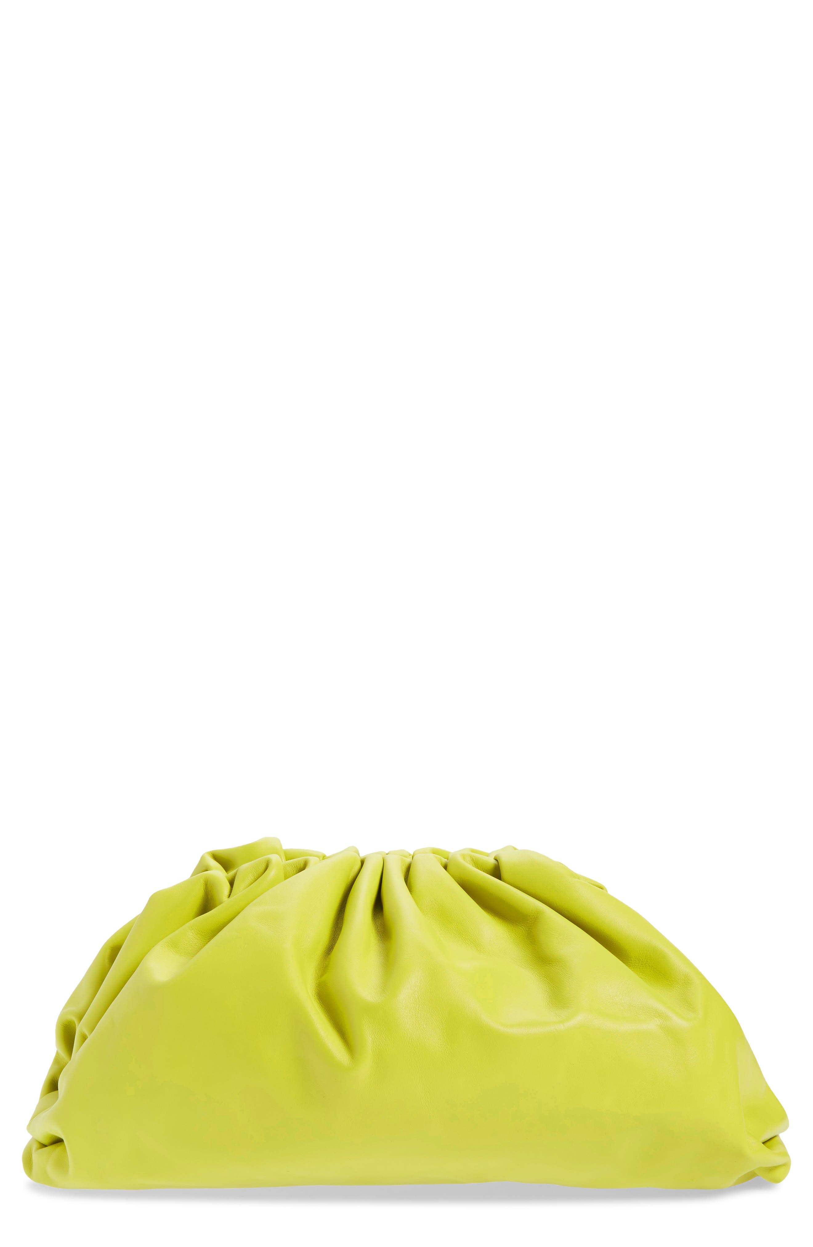 The Pouch Leather Clutch, Main, color, KIWI-GOLD