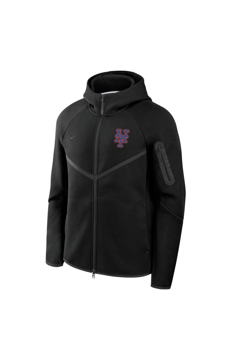 Nike Men's Nike Black New York Mets Tech Fleece Raglan Full-Zip Windrunner Hoodie, Alternate, color, Black