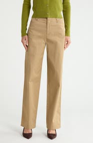 Vince High Waisted Stretch Cotton Pants