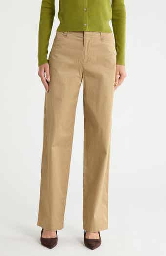 High Waisted Stretch Cotton Pants