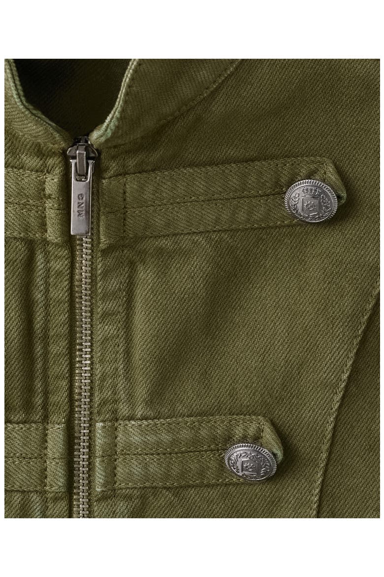 Fitted Band Collar Jacket, Alternate, color, KHAKI GREEN