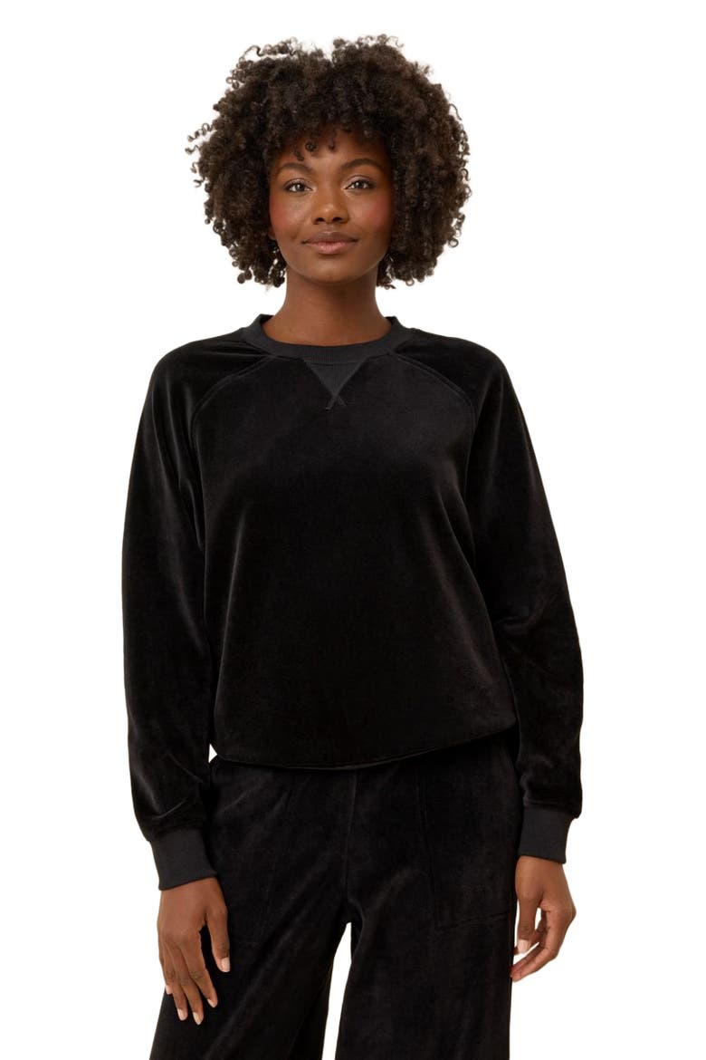 Pure Velour Crew Sweatshirt, Main, color, Black