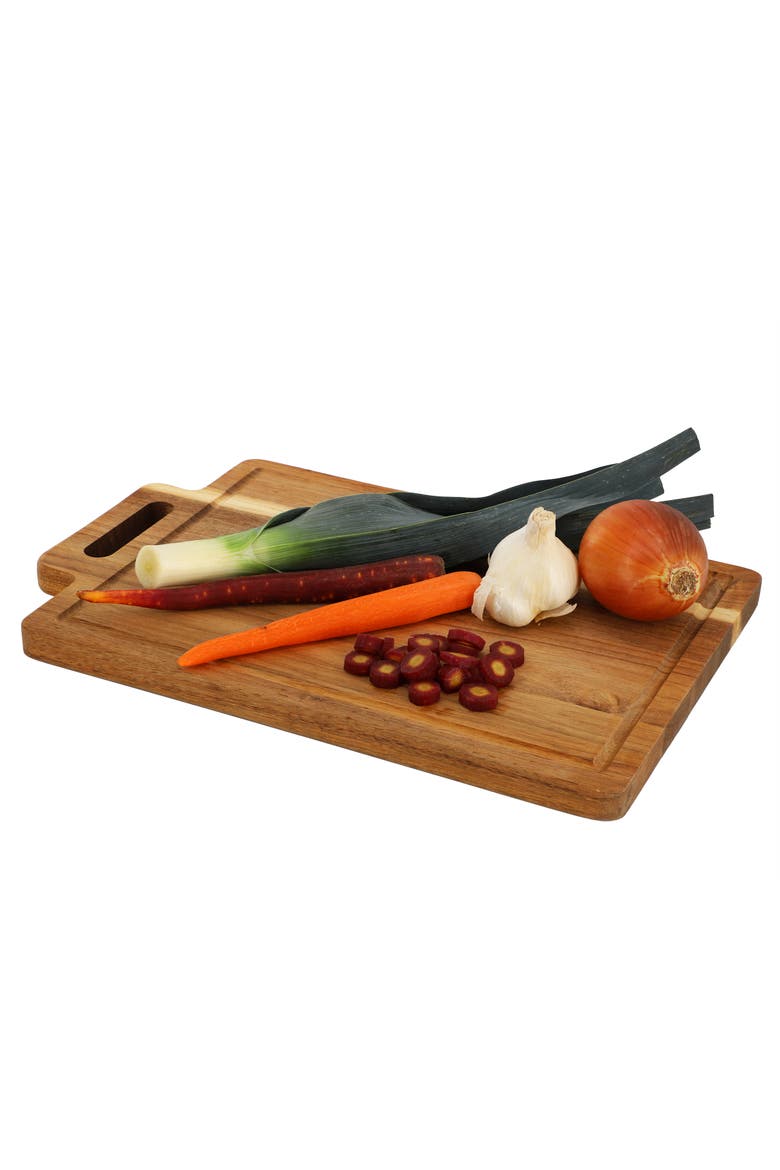 16.5 x 11 Inch Acacia Wood Rectangle Serving Board with Handle, Main, color, Acacia