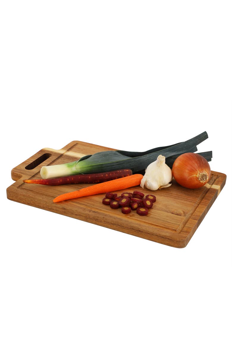 Megachef 16.5 x 11 Inch Acacia Wood Rectangle Serving Board with Handle, Main, color, Acacia