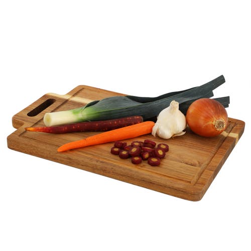 Megachef 16.5 X 11 Inch Acacia Wood Rectangle Serving Board With Handle In Brown