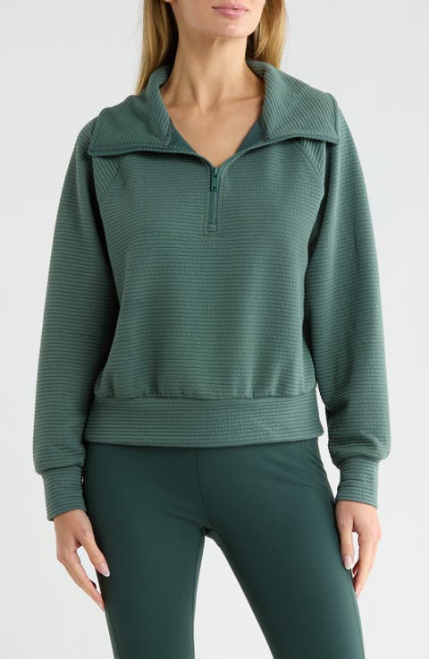 Ridge Raglan Sleeve Ottoman Half Zip Pullover