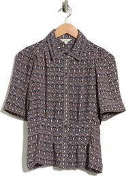 MAX STUDIO Short Sleeve Button-Up Shirt