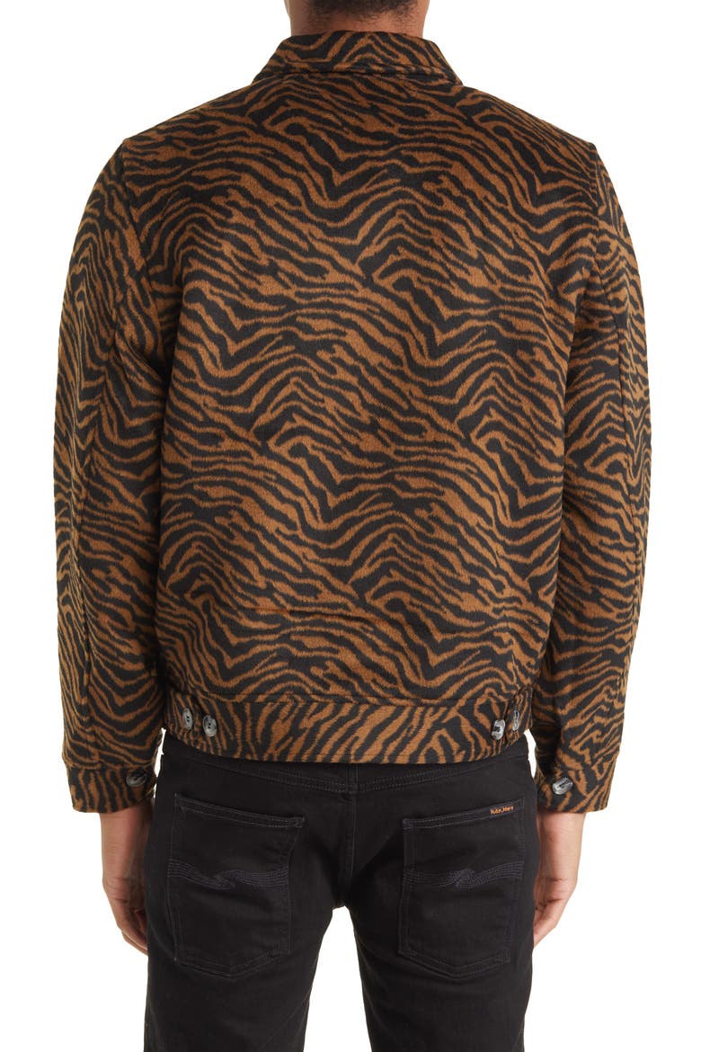 Frequency Tiger Stripe Jacket, Alternate, color, BROWN TIGER