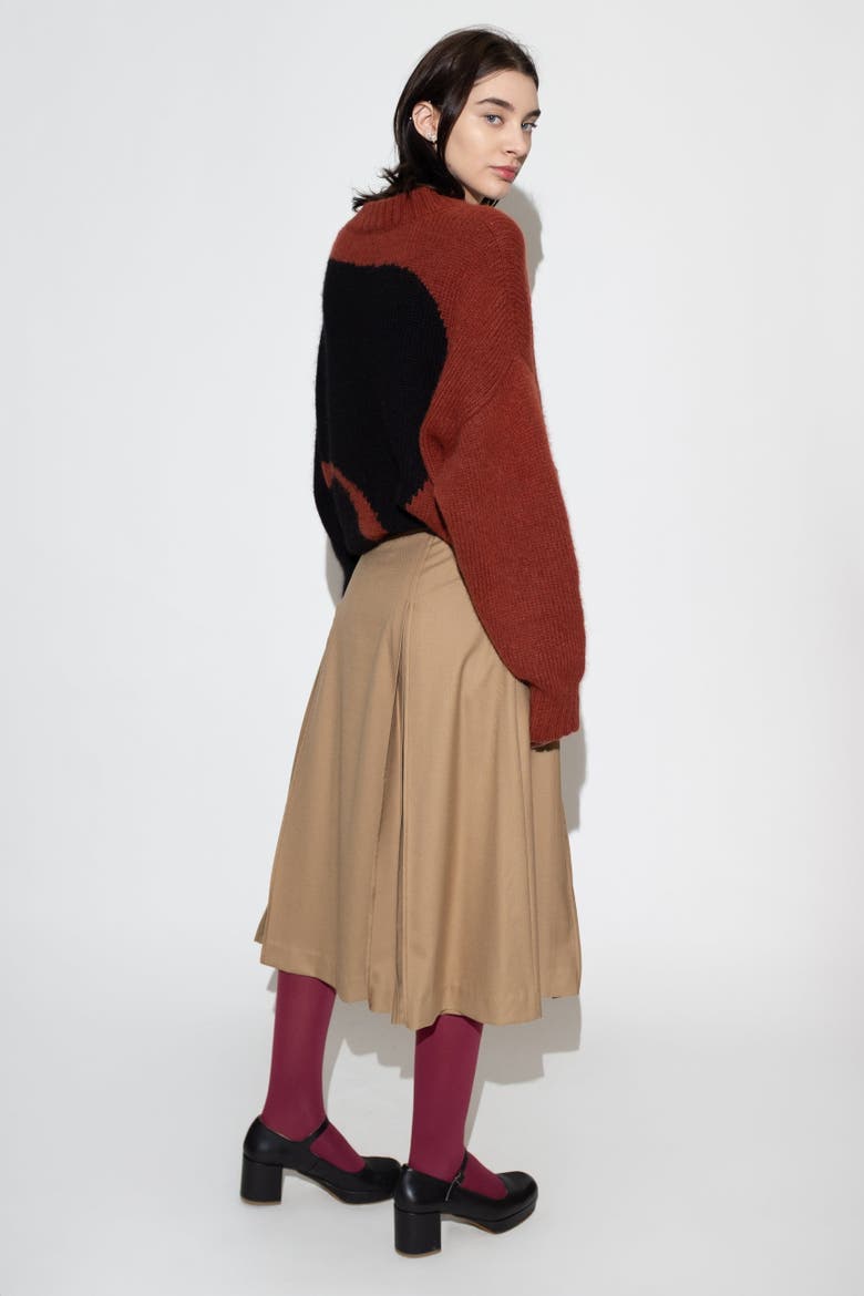Folari Alpaca Blend Relaxed Fit Pullover, Alternate, color, Burnt Umber
