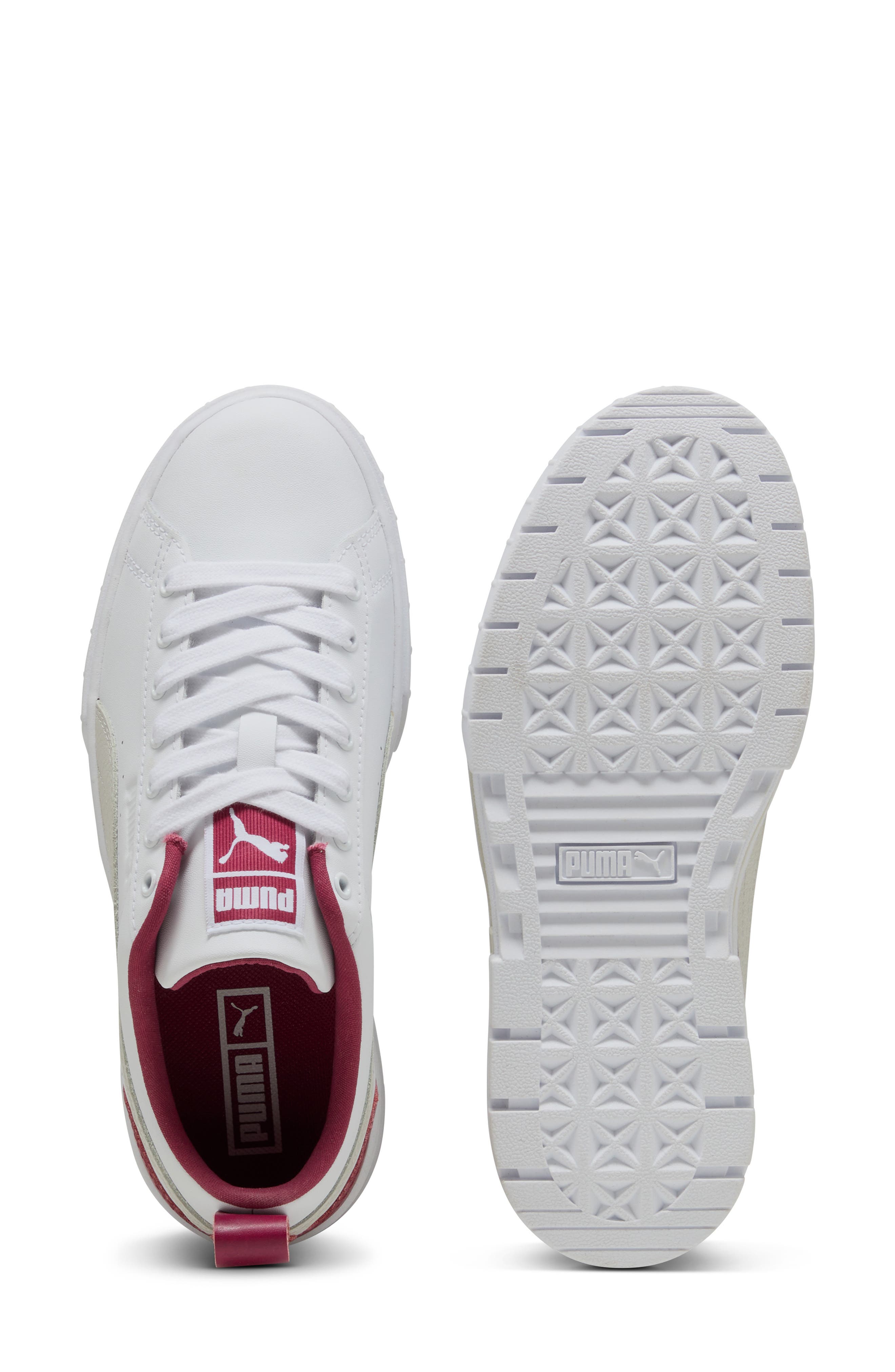 PUMA Mayze Classic Platform Sneaker, Alternate, color, Puma White-Port