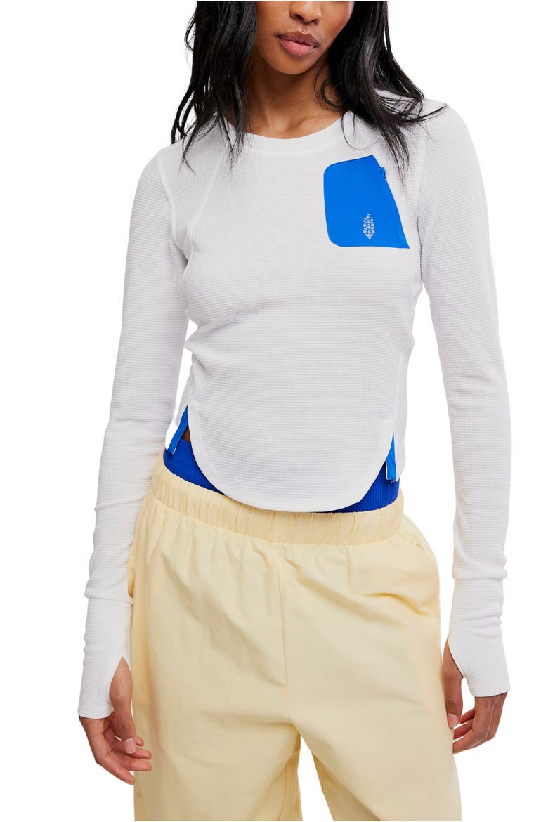 Outbound Long Sleeve Waffle Knit T-Shirt, Main, color, WHITE