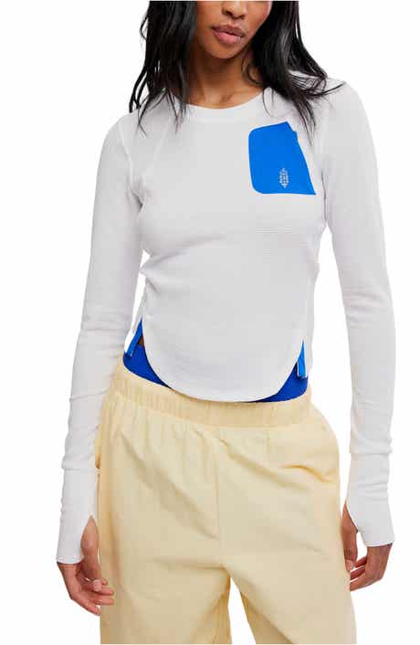 Free People Outbound Long Sleeve Waffle Knit T-Shirt