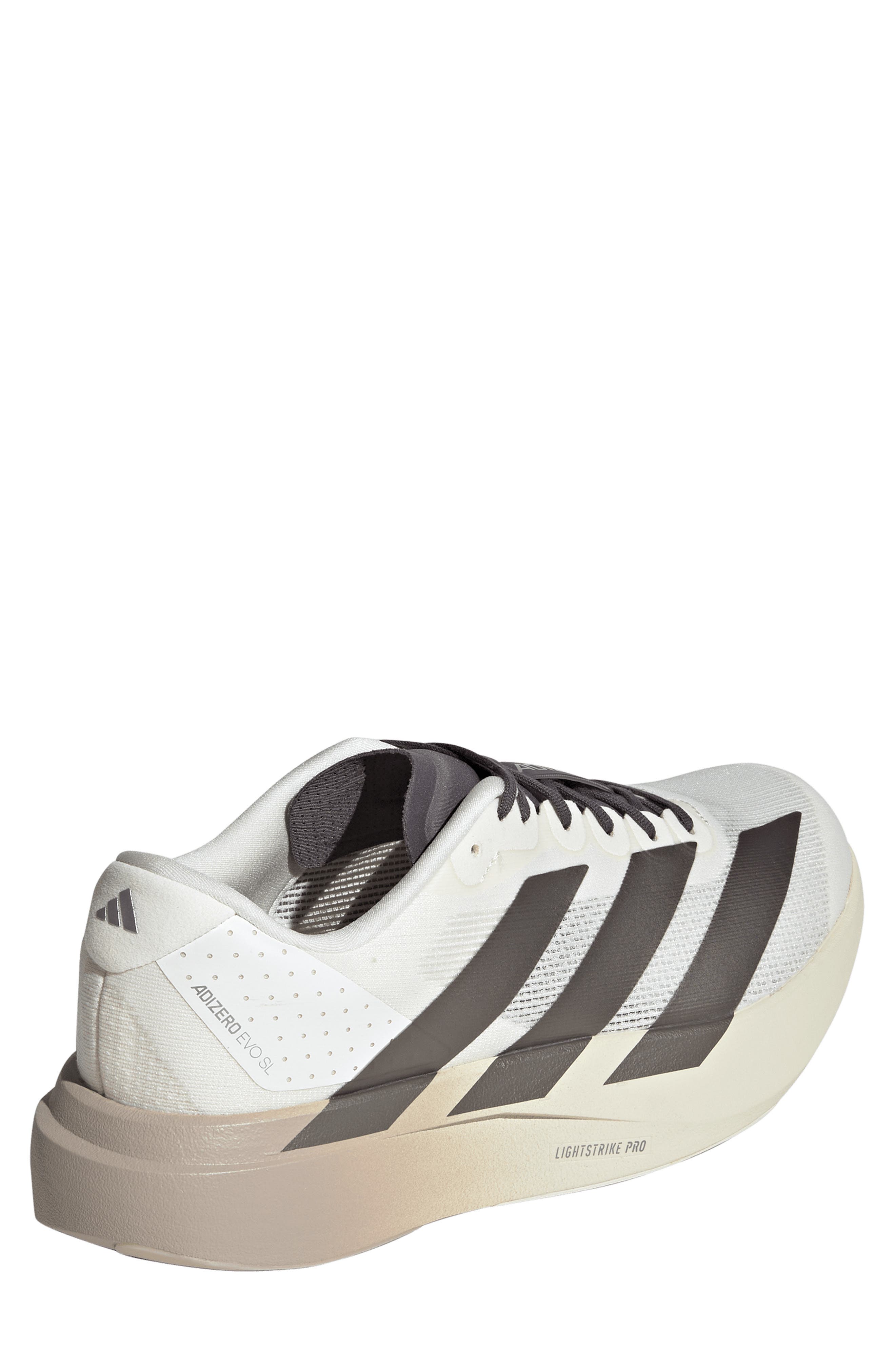 Adizero Evo SL Running Shoe, Alternate, color, OFF WHITE/ COFFEE MET/ SILVER