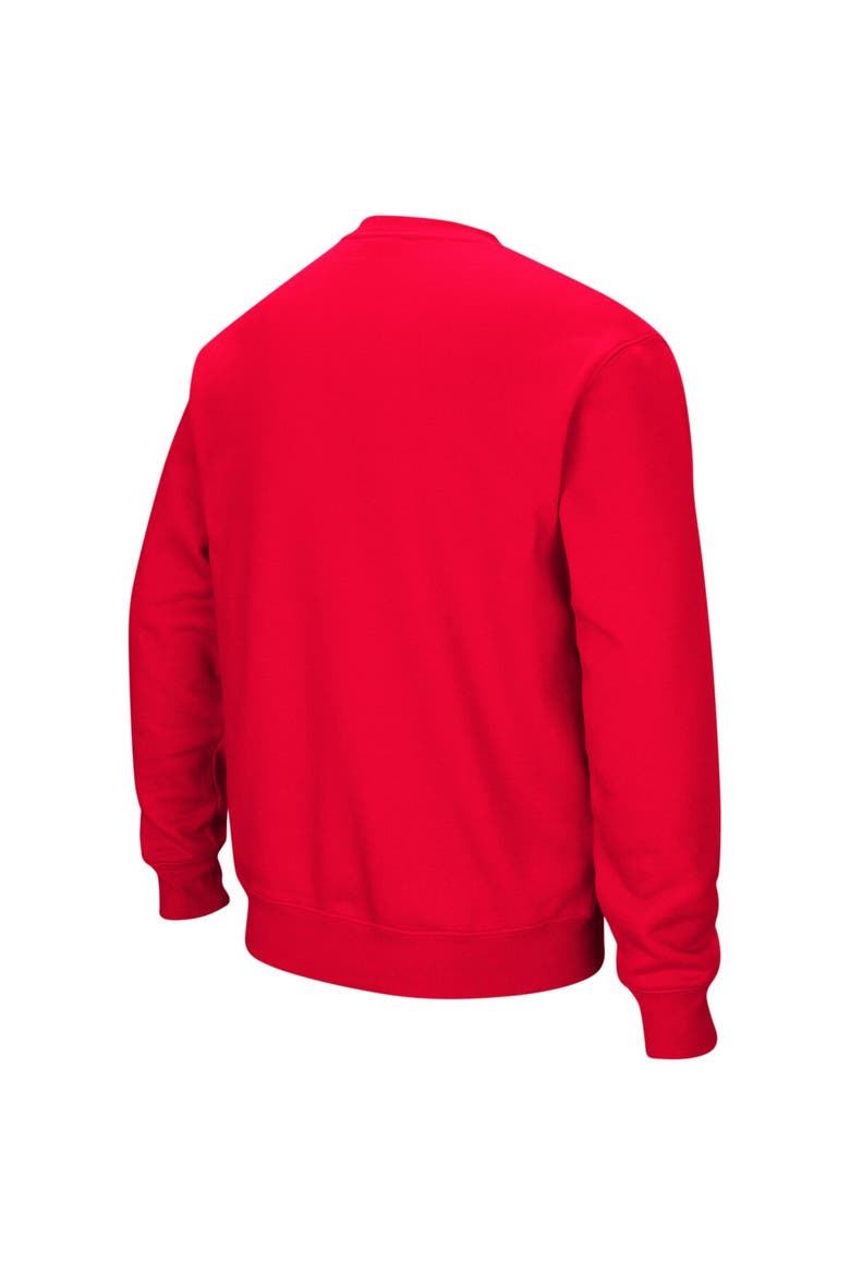 Men's Colosseum Red Miami University RedHawks Arch & Logo Crew Neck Sweatshirt, Alternate, color, Red