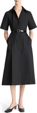 Vince Short Sleeve Cotton Shirtdress