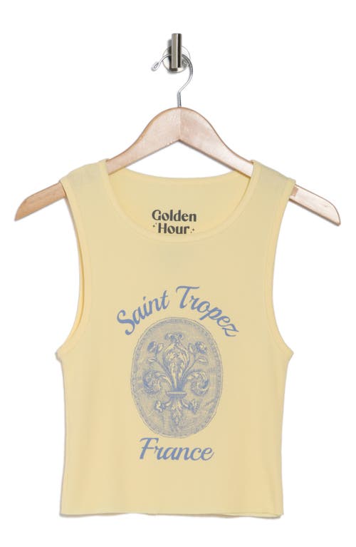 Hi Res Saint Tropez Fleur Graphic Rib Tank In Double Cream