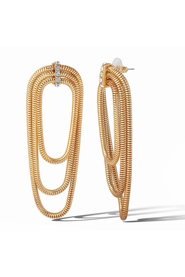Layered Gold Toned Chain Earrings, Main, color, Gold