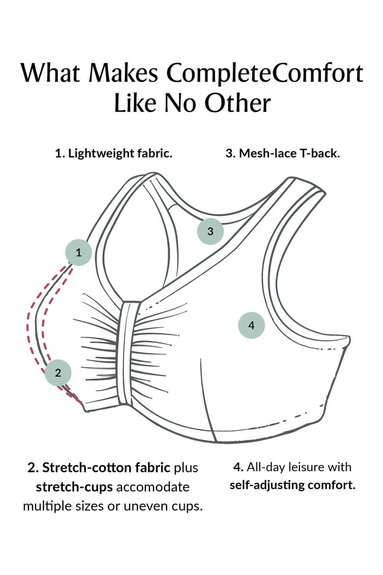 Front Close Cotton Blend T-Back Comfort Bra, Alternate, color, CAFE